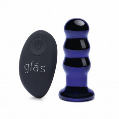 Szklany plug analny wibrujący - Glas Rechargeable Remote Controlled Vibrating Beaded Buttplug