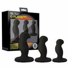 Zestaw wibrujących korków analnych - Nexus G-Play Trio Plus Black
