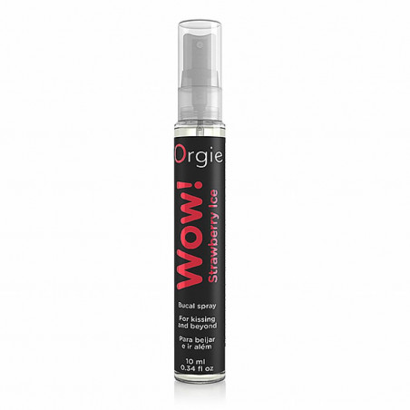 Spray do seksu oralnego - Orgie Wow! Strawberry Ice Bucal Spray 10 ml