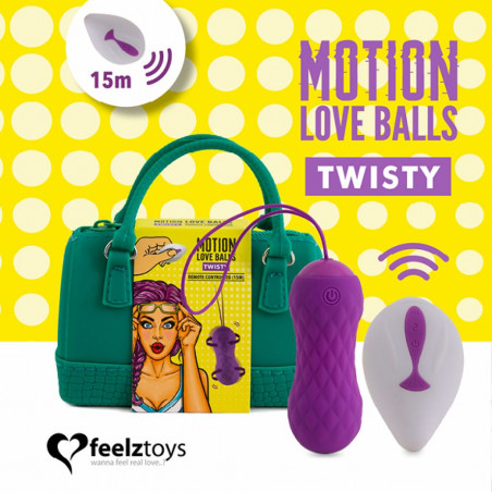 Zdalnie sterowane jajko wibrujące - FeelzToys Motion Love Balls Twisty